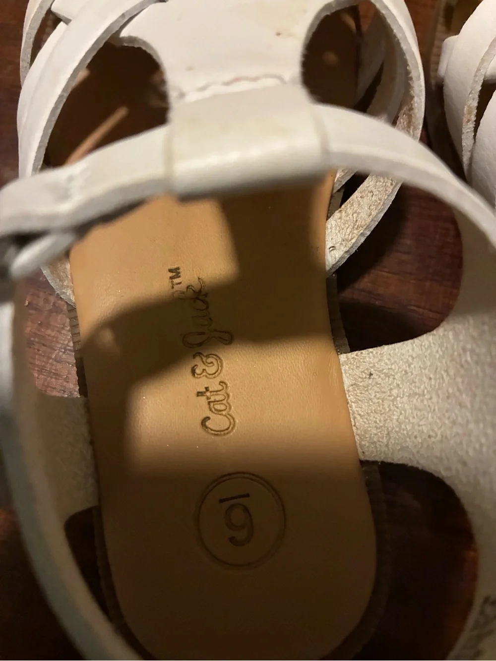 Cat & Jack White Woven T‑Strap Kids Sandals